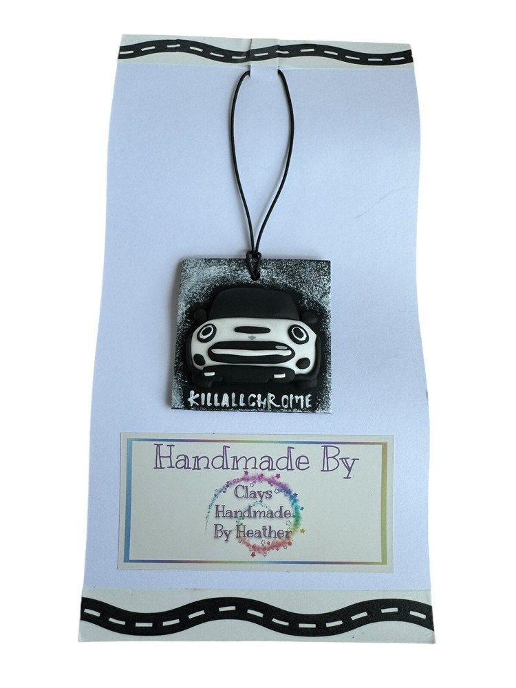 Handmade MINI Decorations Ornaments Cooper F56 Air Dry Clay Hangers B+W Gift 1 x