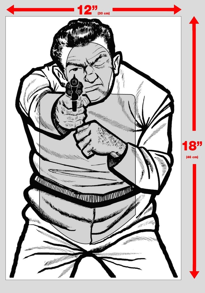 200 Qty The Thug Silhouette hand gun,  paper shooting targets 12X18