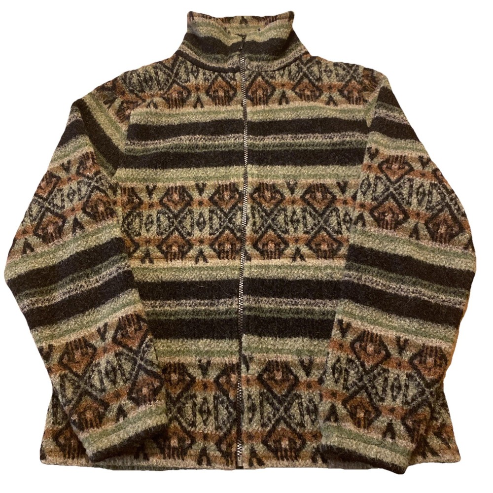 Women’s Bear Ridge Full Zip Jacket Size Medium Made In USA Aztec