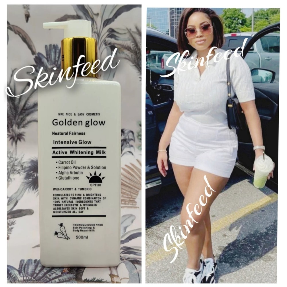 Golden Glow Body Milk 500ml for Natural Fairness & Active Whitening