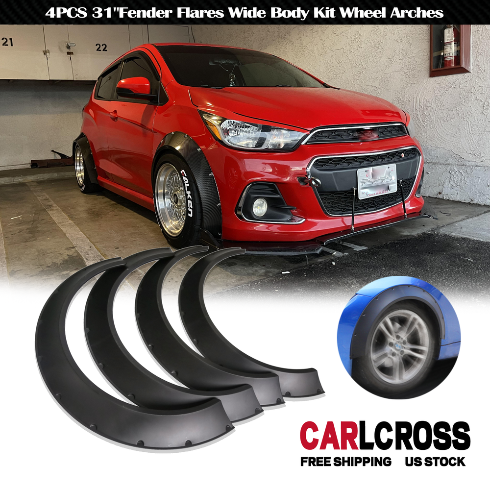 For Chevrolet Spark Sonic Set of 4 Fender Flares Extra Wide Body Kit Wheel Arche
