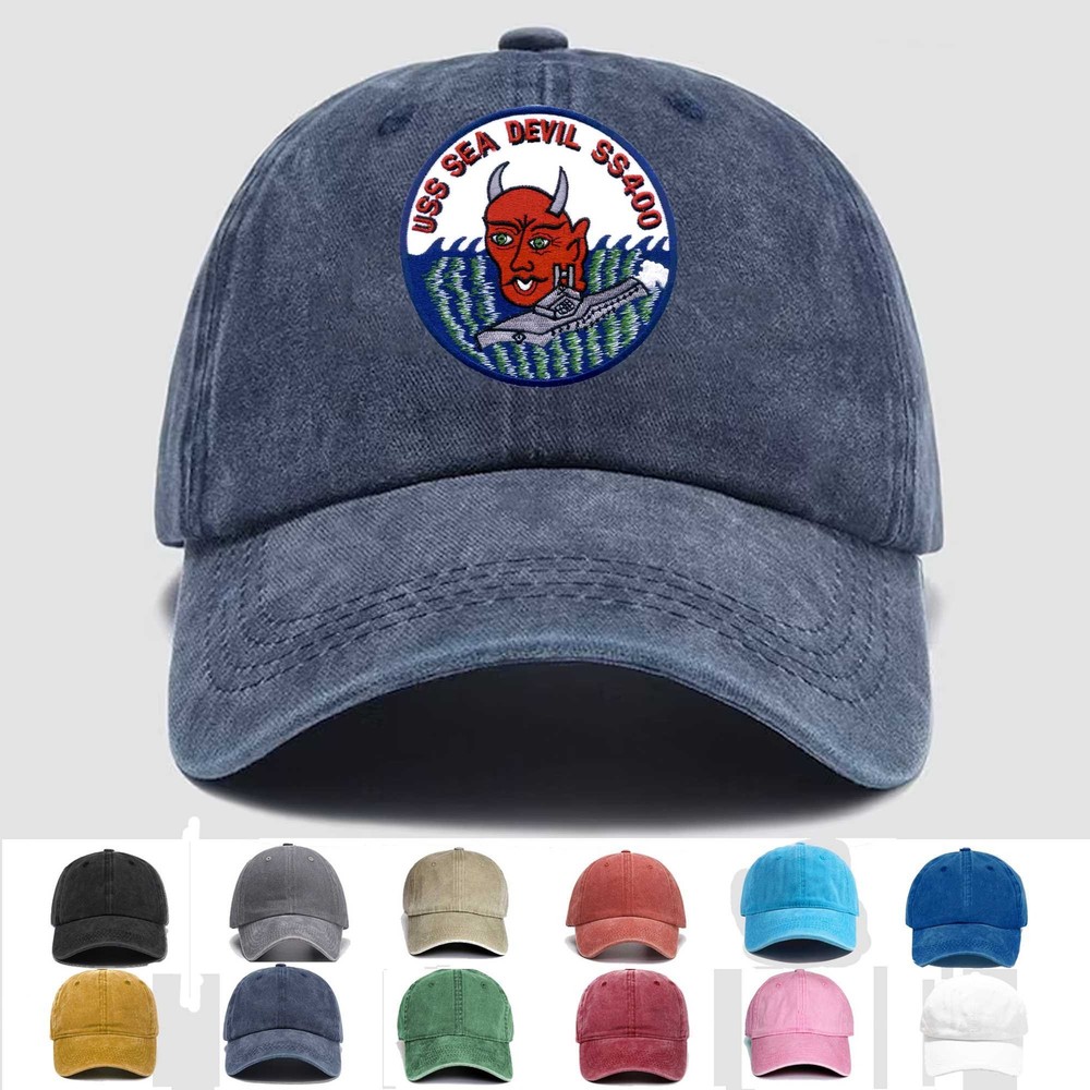 Custom Embroidered Hat SS-400 USS Sea Devil, Veteran Cap, Trucker Hat, Gift Idea