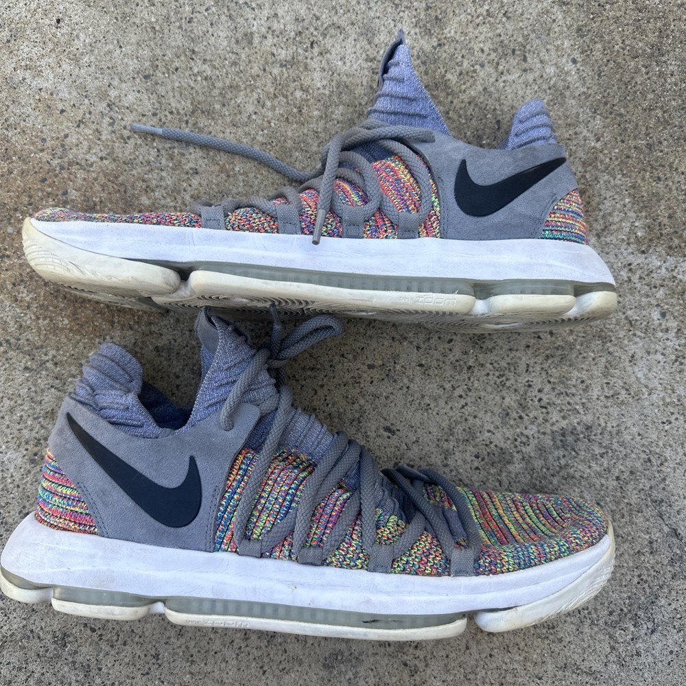 Nike Zoom KD 10 Multicolor Basketball Shoes Men's Size 13 897815-900