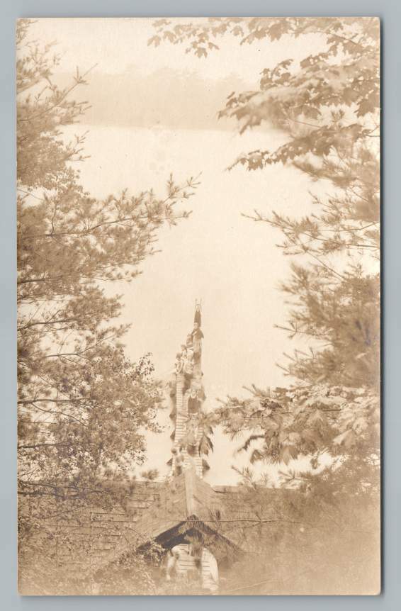 1920s Antique Lake Resort RPPC Photo of Boat Dock Swimmers Vintage View