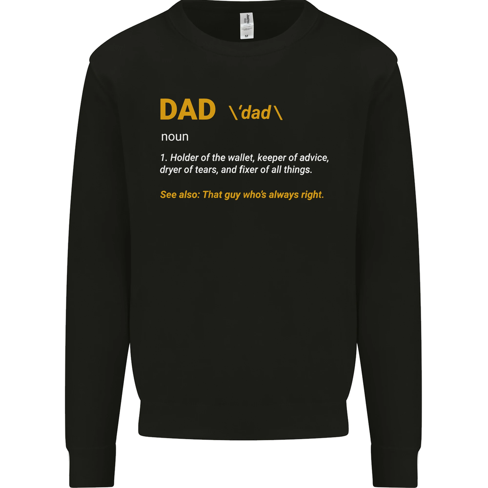 Dad Definition Funny Fathers Day Daddy Mens Sweatshirt Jumper