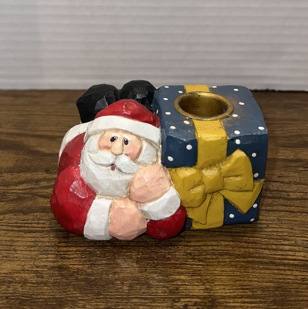 Midwest of Cannon Falls Eddie Walker Santa Claus Gift Box Candle Holder & Candle