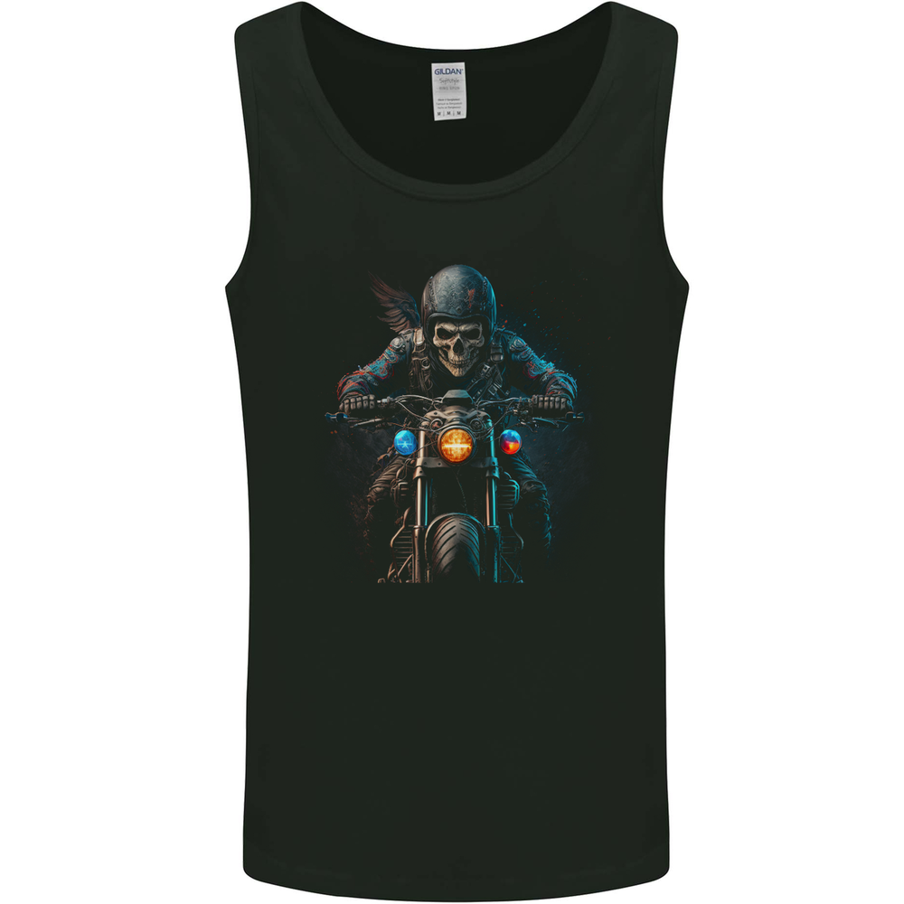 Skull Biker Motorcycle Motorbike Grim Reaper 32 Mens Vest Tank Top
