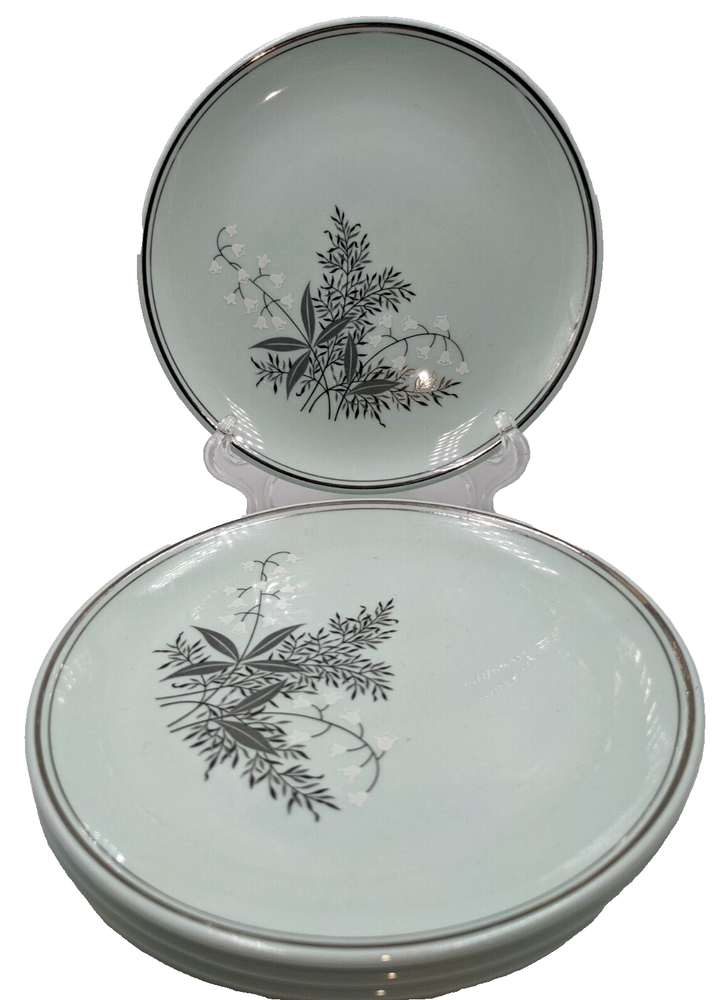 4 Empcraft-Princess Bread Plates Lady Empire Lily of the Valley Permacal 6