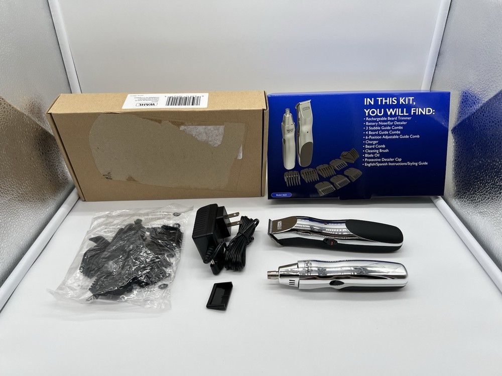 Wahl Groomsman 5622 Rechargeable Trimmer for Beard Mustache Hair Nose