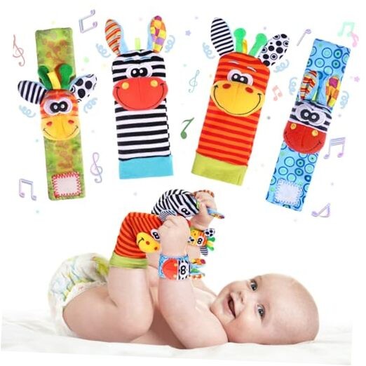 Baby Rattle Socks Set - Colorful Hand & Foot Rattles for Infants