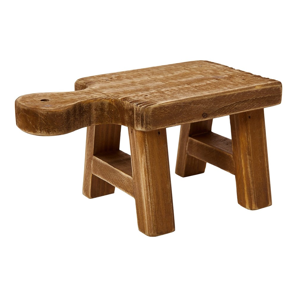 Creative Co-Op Natural Wood Square Pedestal with Handle for Display