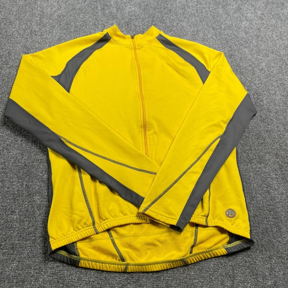 Novara Mens Large Yellow Full Zip Long Sleeve Cycling Jacket