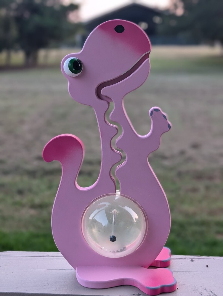 Pink Wooden Dinosaur Coin Bank For Children Money Goes In Belly Kids Piggy Bank