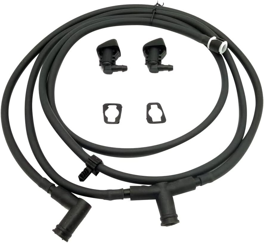 2011-2016 Ford F250 F350 F450 Black Windshield Washer Nozzle Jet Hose Kit