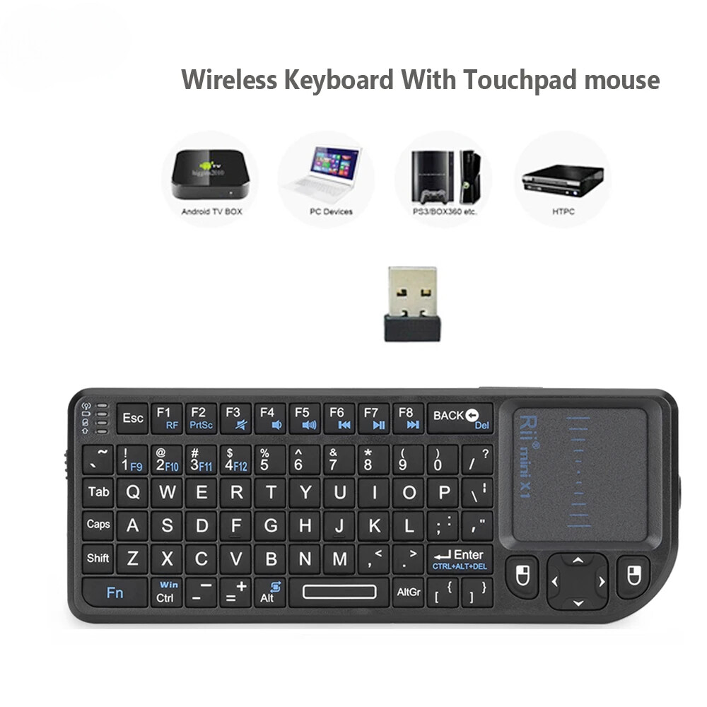 Wireless Keyboard with Touchpad Compatible with Android TV Box PC Multilingual English Spanish French Keys Easy Setup