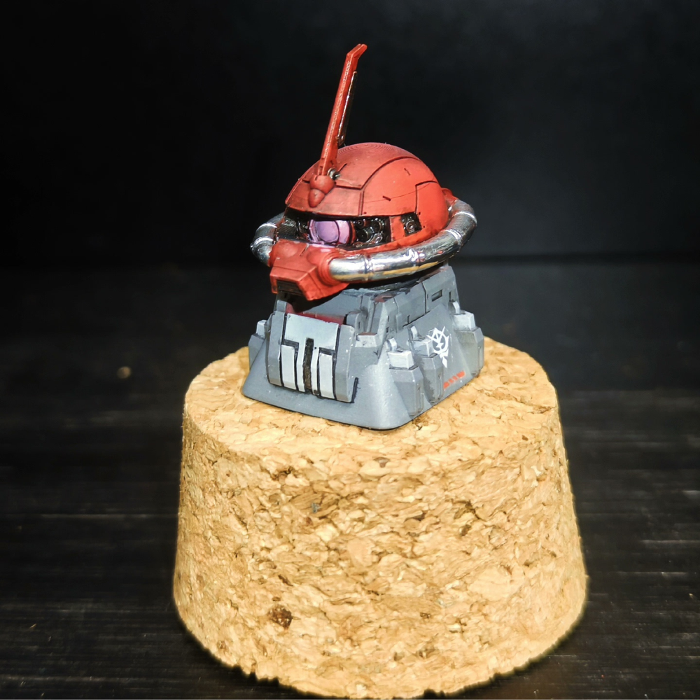 Hand-Painted GUNDAM Zaku Artisan Keycap for Custom Mechanical Keyboards