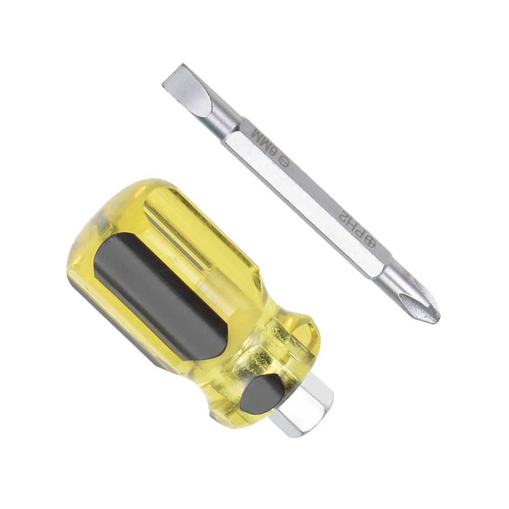2-Piece Magnetic Phillips Slotted Screwdriver Set with Handle PH2 SL6