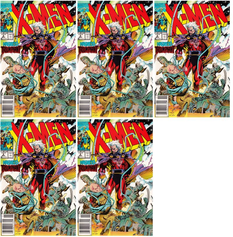 X-Men #2 Jim Lee Newsstand Cover Marvel Comics - 5 Comics