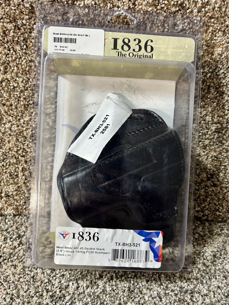 Texas 1836 Holster for Glock/Sig 9mm/.40/.45 – Left Hand – 3.9