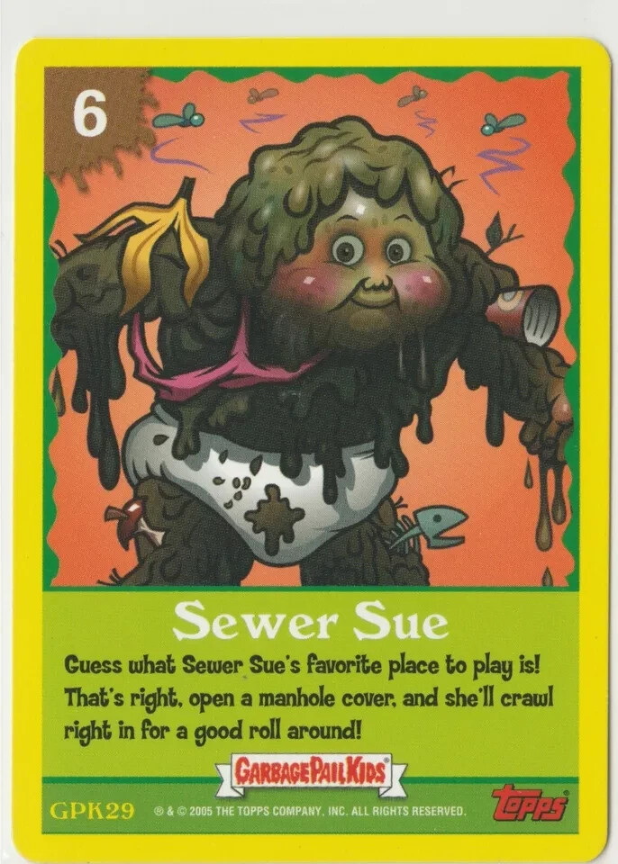 Garbage Pail Kids GPK Sewer Sue #29 ANS4 All-New Series 4 2005 Game Cards