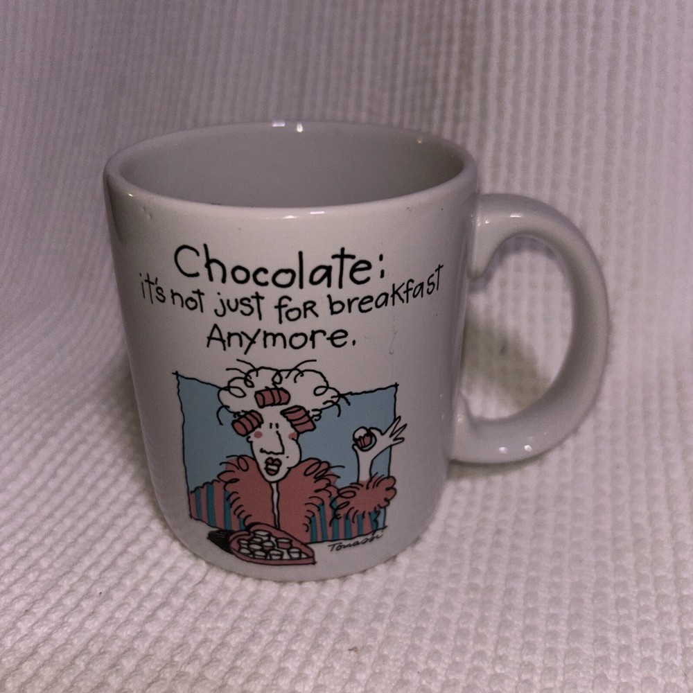 Vintage Carlton Cards coffee mug Chocolate Not Just For Breakfast