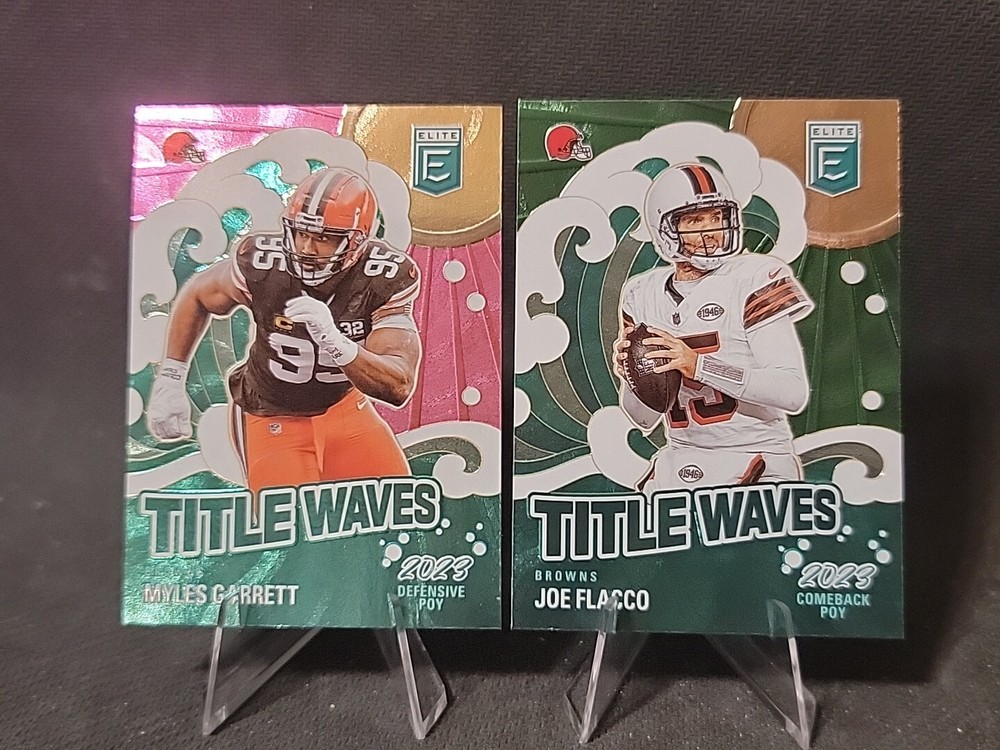 2024 Donruss Elite Tidal Waves✨️Joe Flacco Green✨️&🔥Myles Garrett Pink🔥