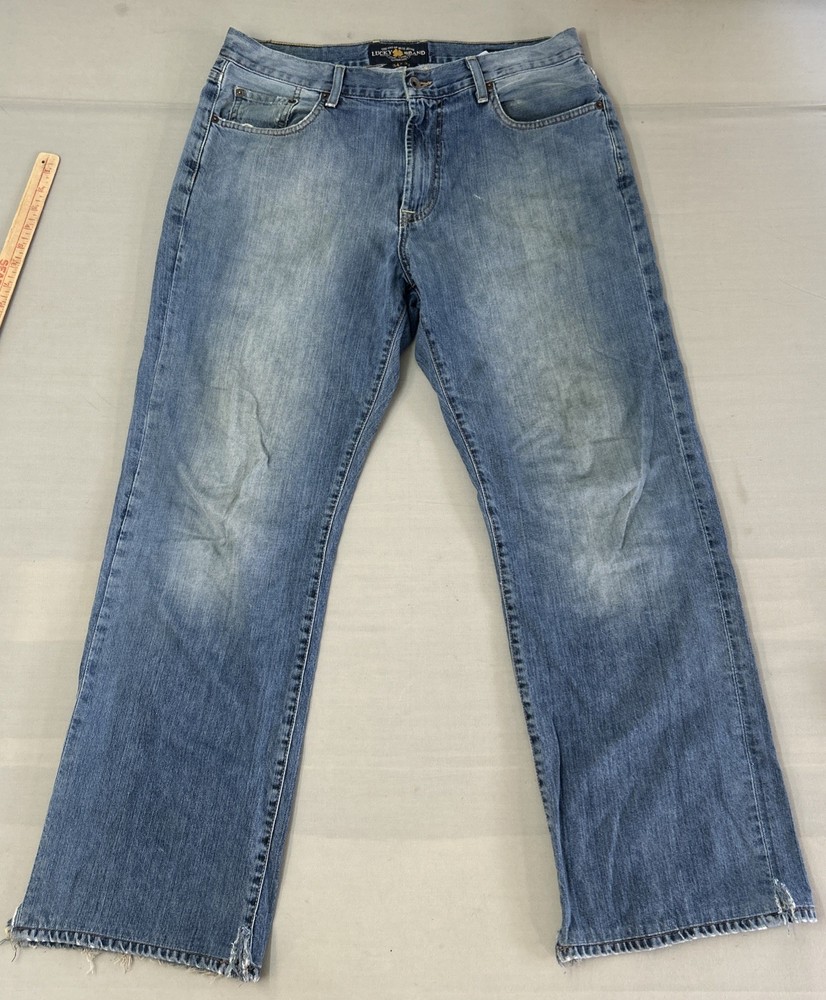 Lucky Brand 181 Jeans Mens 34x32 Blue Wide Leg Relaxed Fit Y2K Baggy