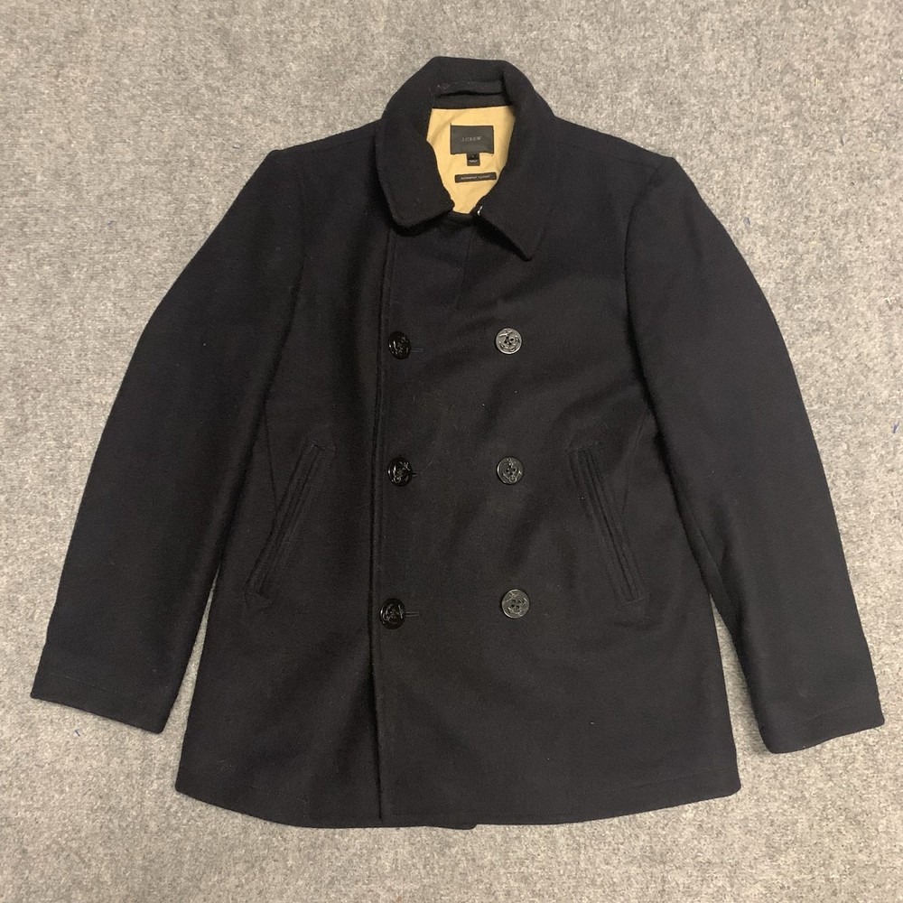 J.Crew Men's Dark Navy Wool Thinsulate Peacoat Size Medium