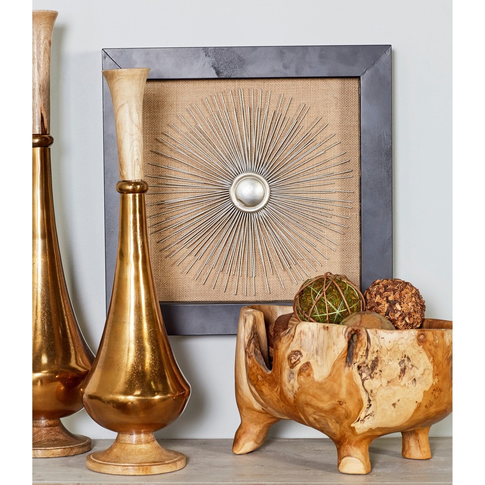 Brown Iron Contemporary Wall Decor Abstract (Set of 2) Brown 18