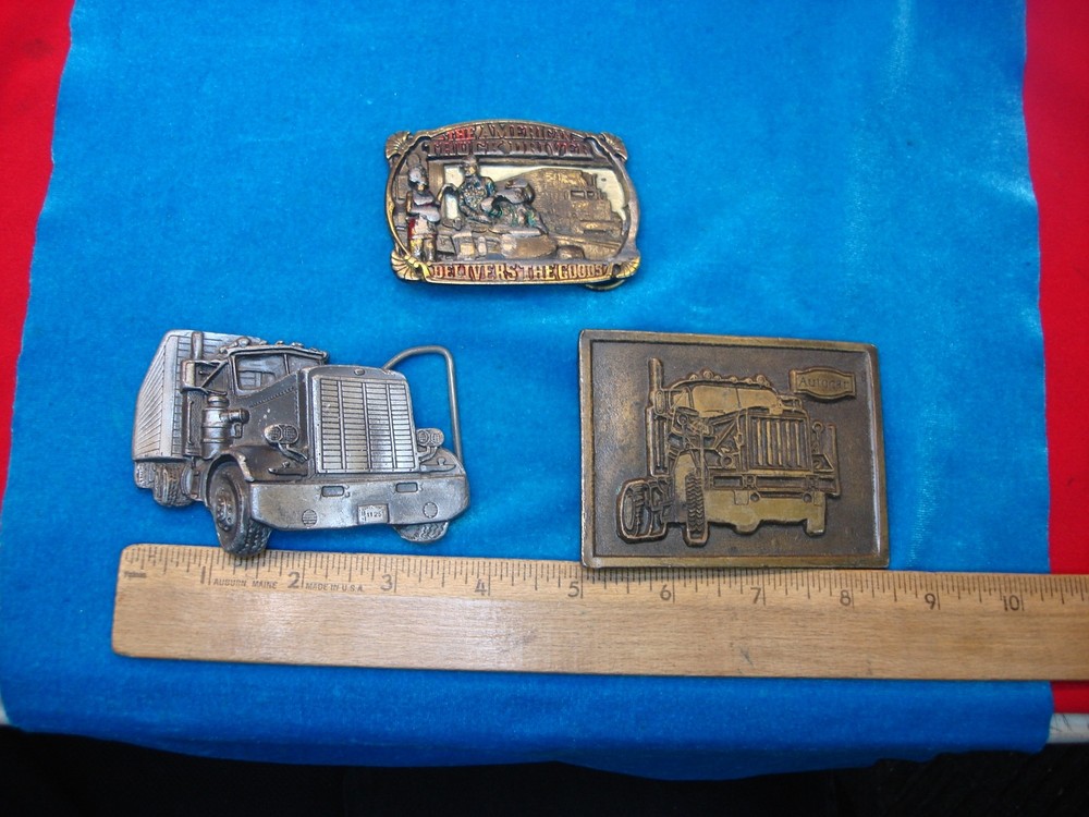 3 TRUCKING RELATED WESTERN STYLE BUCKLES