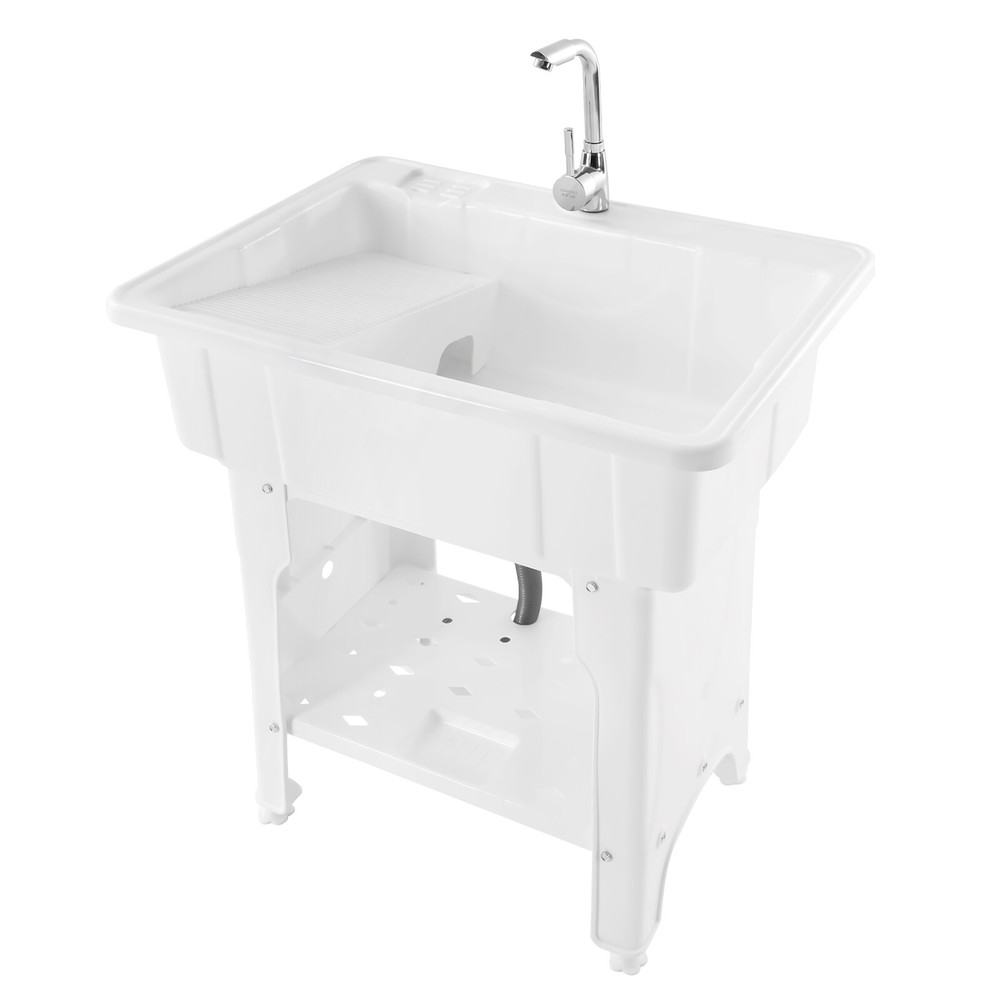 Utility Sink Laundry Tub with Faucet & Basement for Laundry Room Garage or Shop