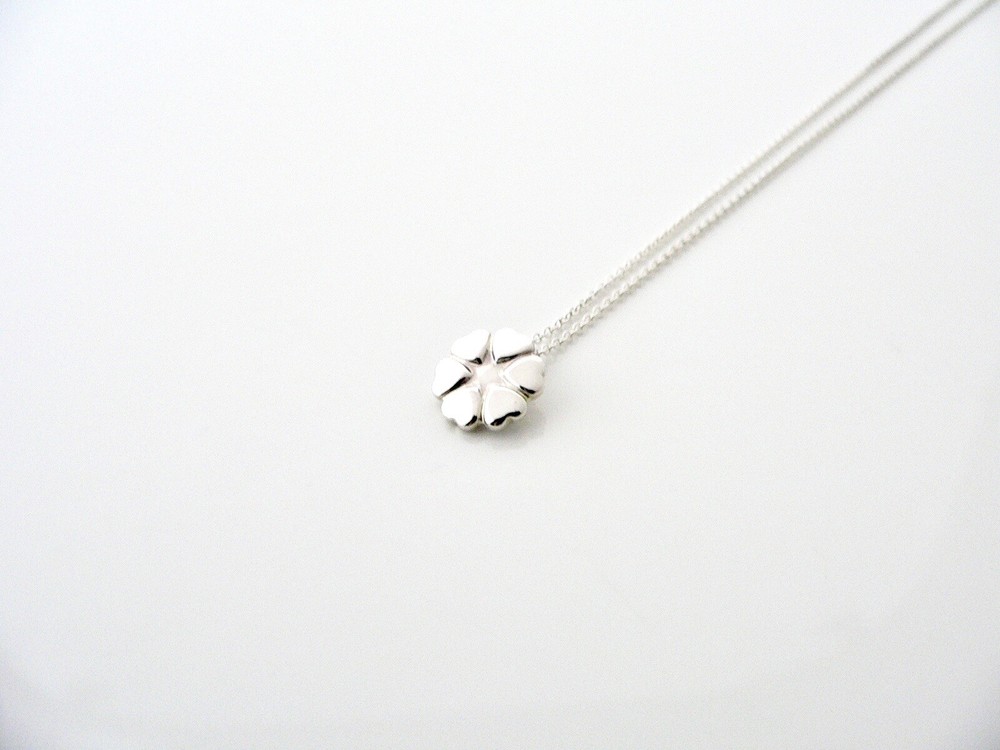 Tiffany & Co Silver Picasso Crown of Hearts Necklace Pendant Charm 19 In Longer