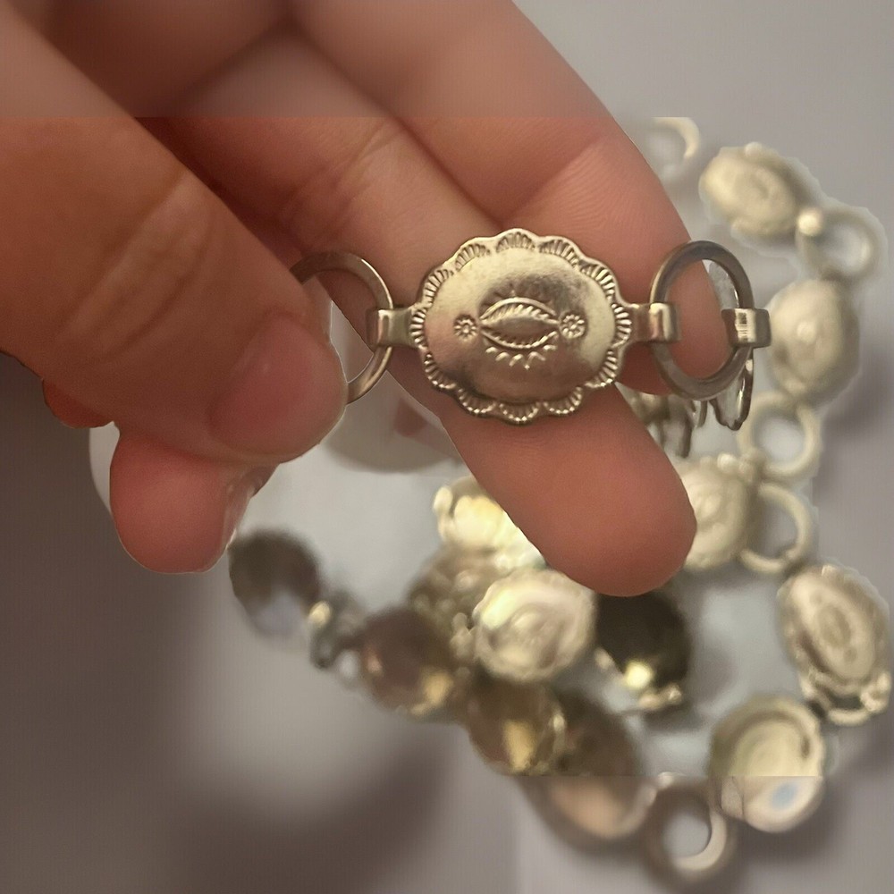 Vintage Engraved Oval Chain Link Belt