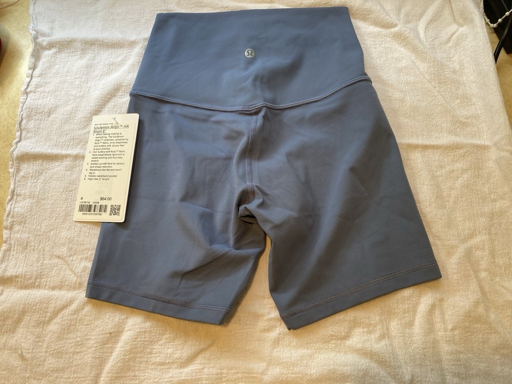 Lululemon Align High-Rise Shorts 6 Inch Size 4 Blue Gray NWT