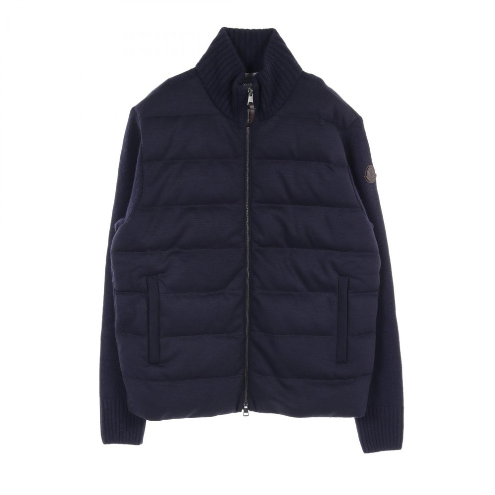 Moncler Navy Wool Cashmere Down Jacket Cardigan J20919B00033M4281745 New Mens