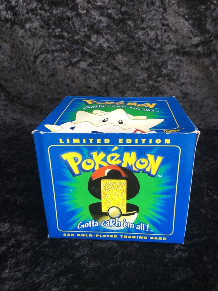 TOGEPI 1999 Pokemon 23K Gold-Plated Trading Card/Ball Burger King Blue