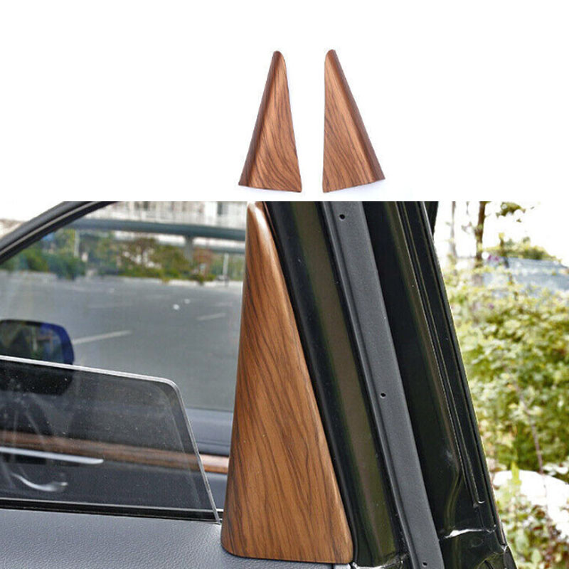 ABS Wood Grain Rear Triangle Cover Trim 2Pcs For Honda CRV CR-V 2017-2021-2022
