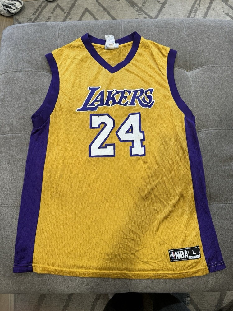 NBA Los Angeles Lakers Jersey Kobe Bryant #24 Men?s Size Large Yellow Purple