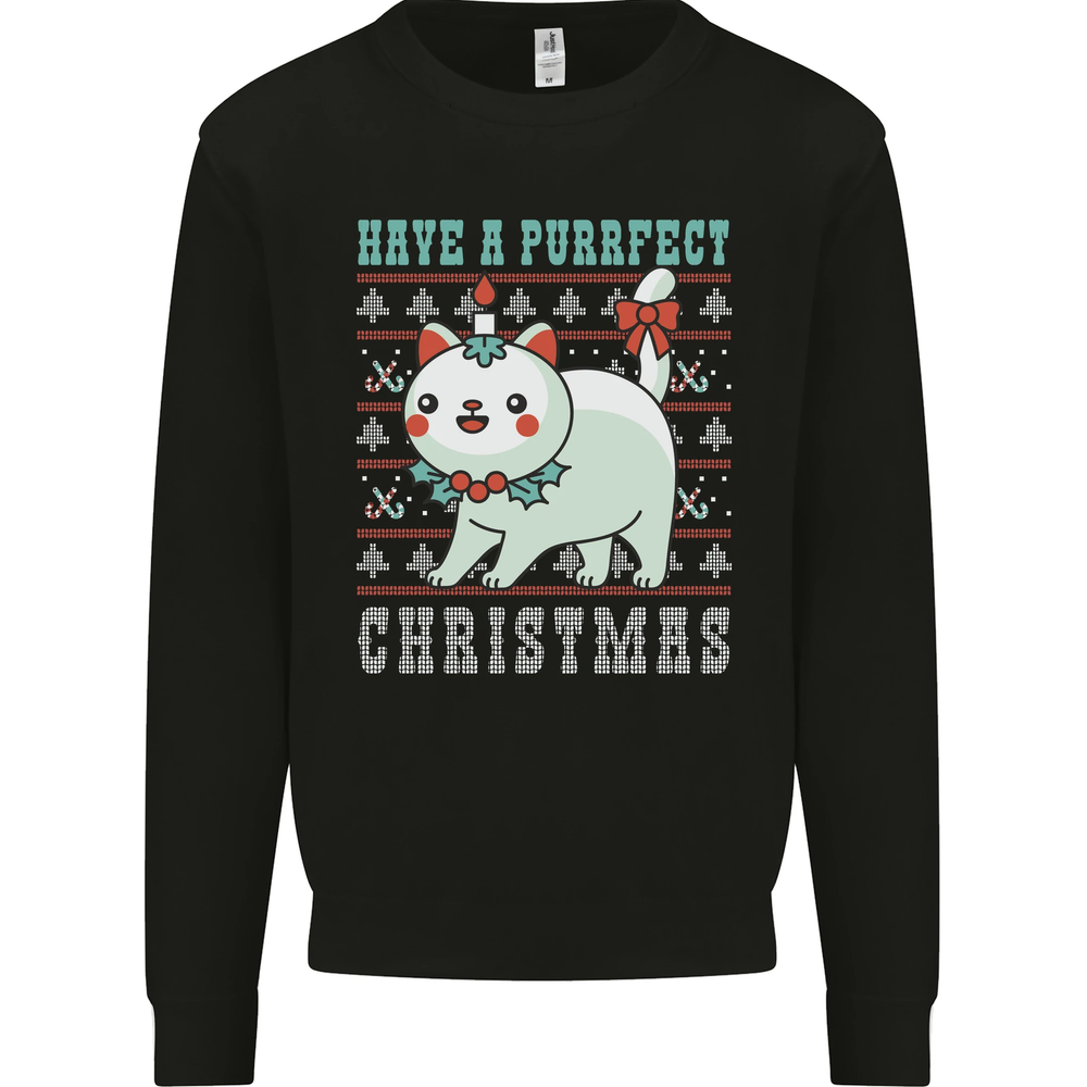 Cats Have a Purrfect Christmas Funny Xmas Mens Sweatshirt Jumper
