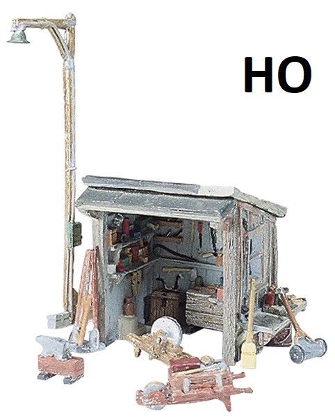 HO Scale Diecast Metal Tool Shed Kit WOO-D216