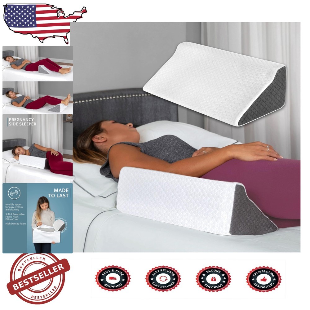 Stylish Jacquard Wedge Pillow for Side Sleepers - Removable Cover Design