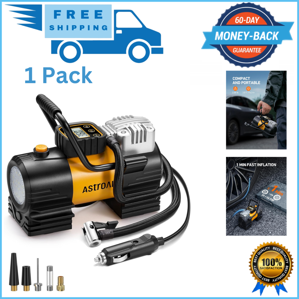 AstroAI Tire Inflator Portable Air Compressor Up to 150 PSI Tire Pump for Car DC