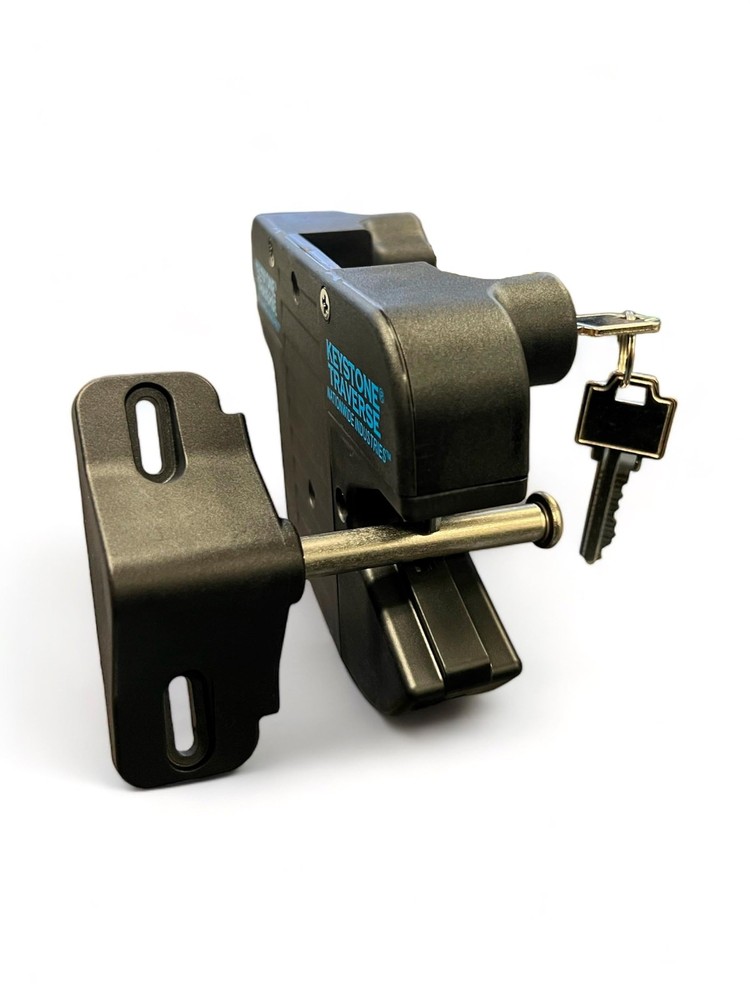 Black Traverse Gate Latch for 2 Inch Posts