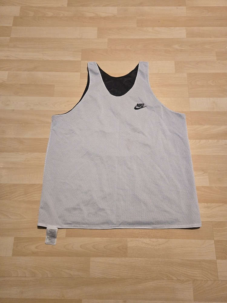 Vintage Nike Reversible Basketball Jersey Mesh L men's 90s White black practice
