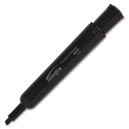 Integra ITA30011 Black Chisel Point Permanent Marker - Dozen