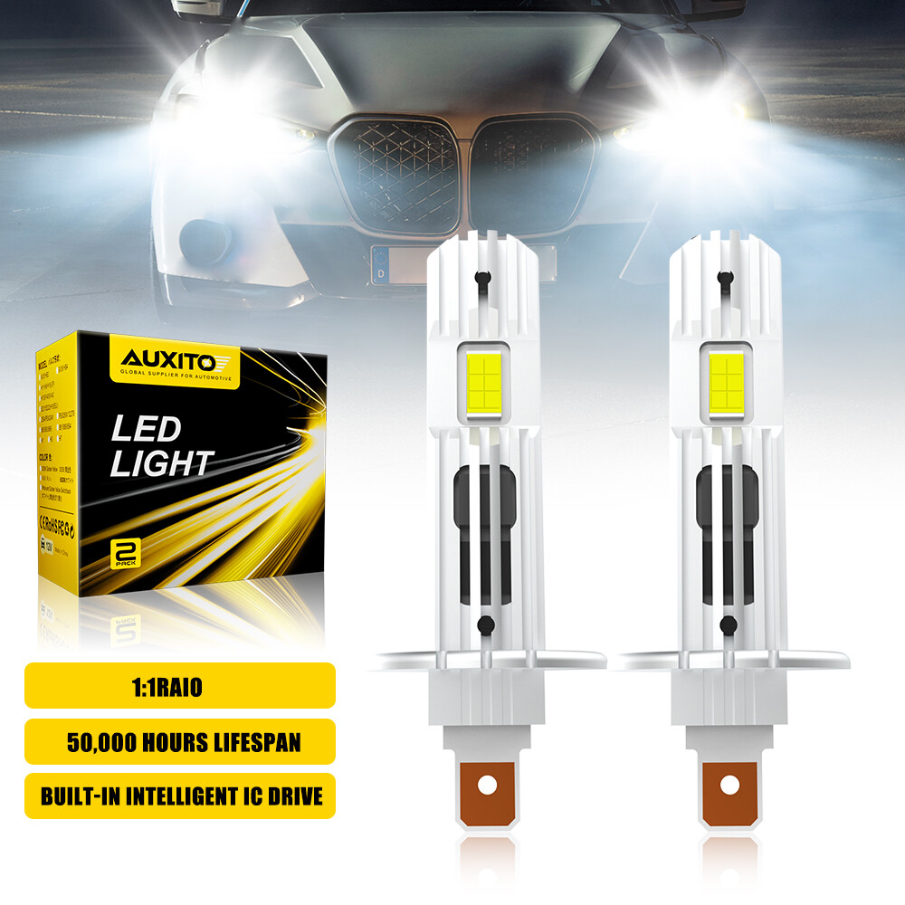 H1 LED Headlight Bulb Conversion Kit High Low Beam Lamp 6500K Replace Halogen 2x