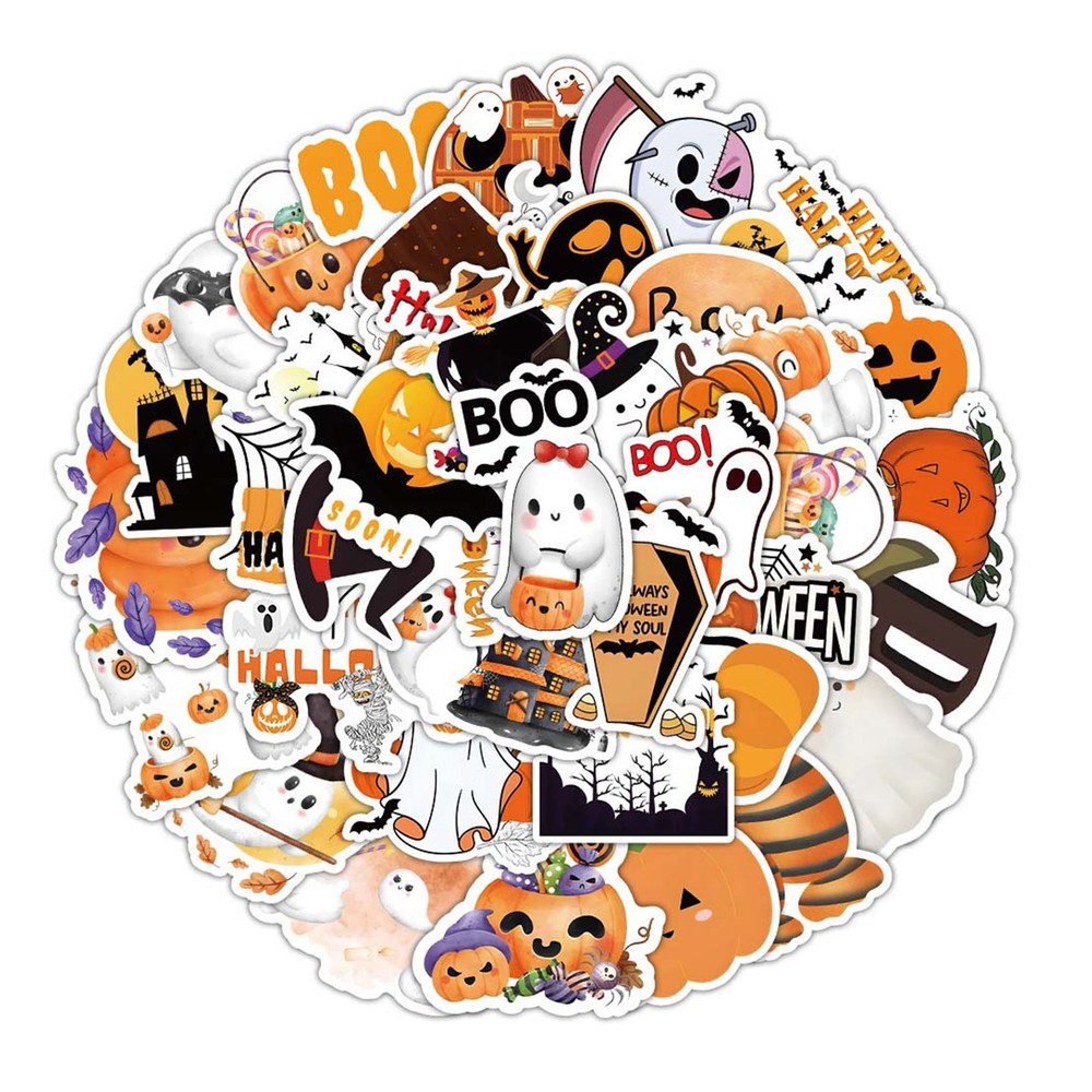52PCS Halloween Graffiti Stickers Cartoon Little Devil Decorations for Parties