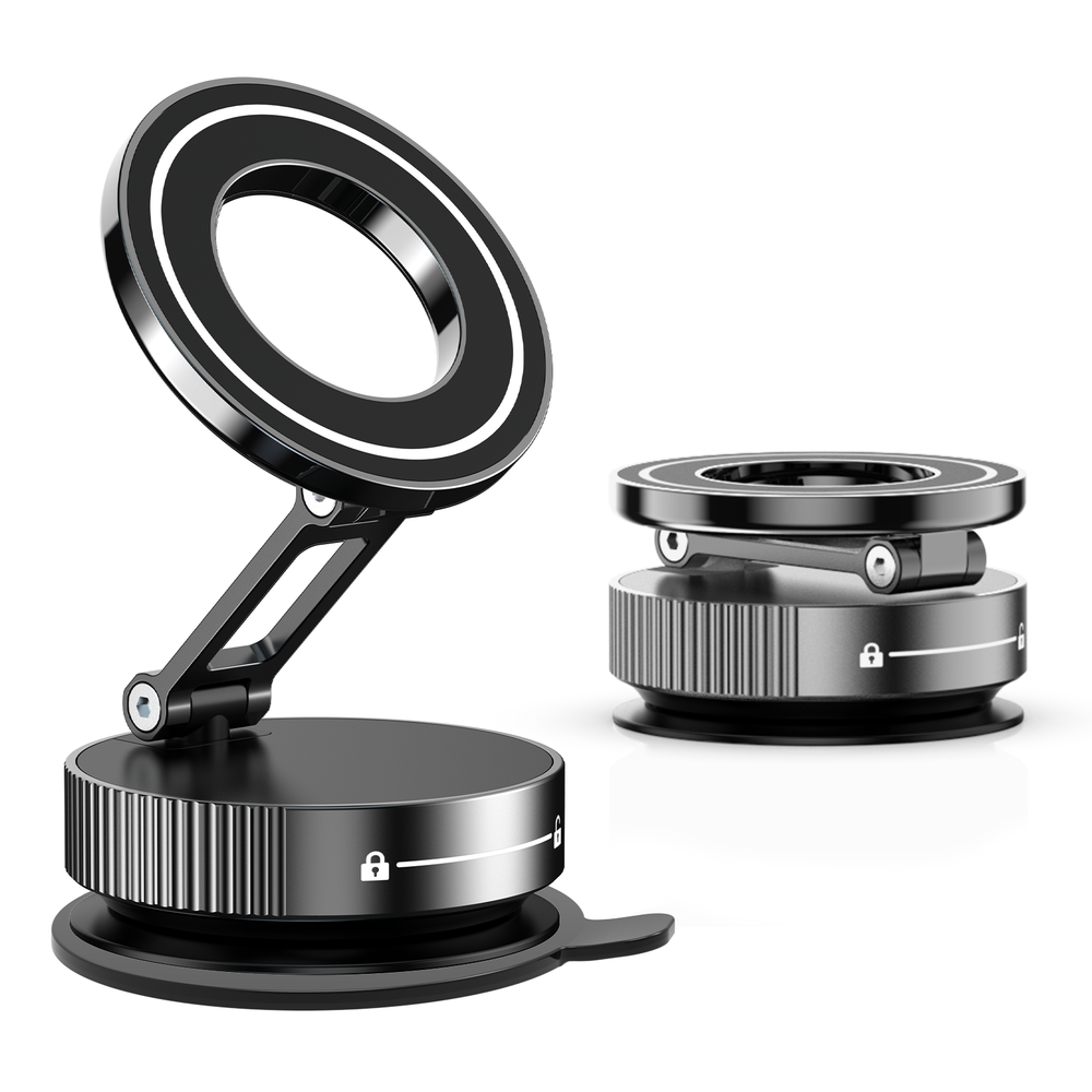 360° Rotation Vacuum Strong Magnetic Phone Holder Suction Car Stand Foldable