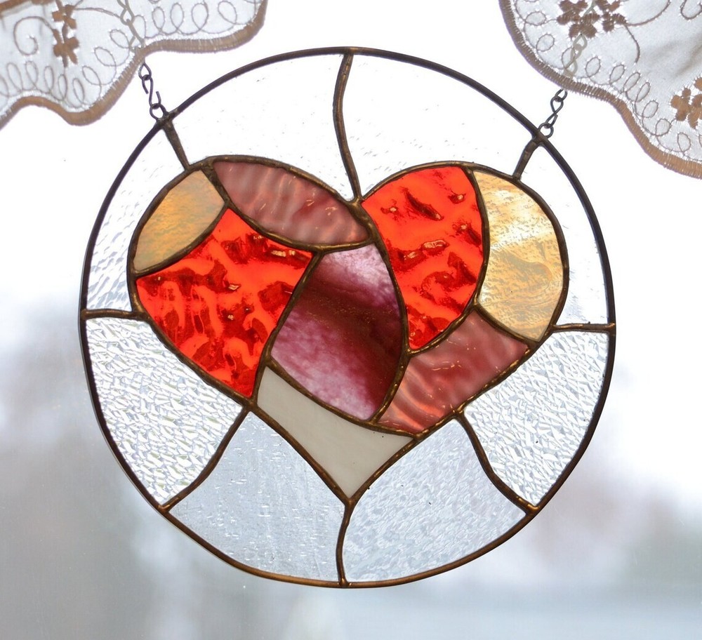 Handmade One of a Kind Stained Glass Valentine Valentines Day Lover Love Gift