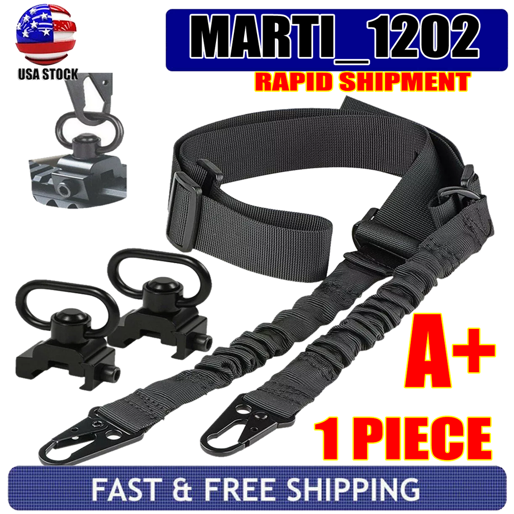 Tactical 2-Point Adjustable Rifle Sling with MLOK QD Swivel Mount  